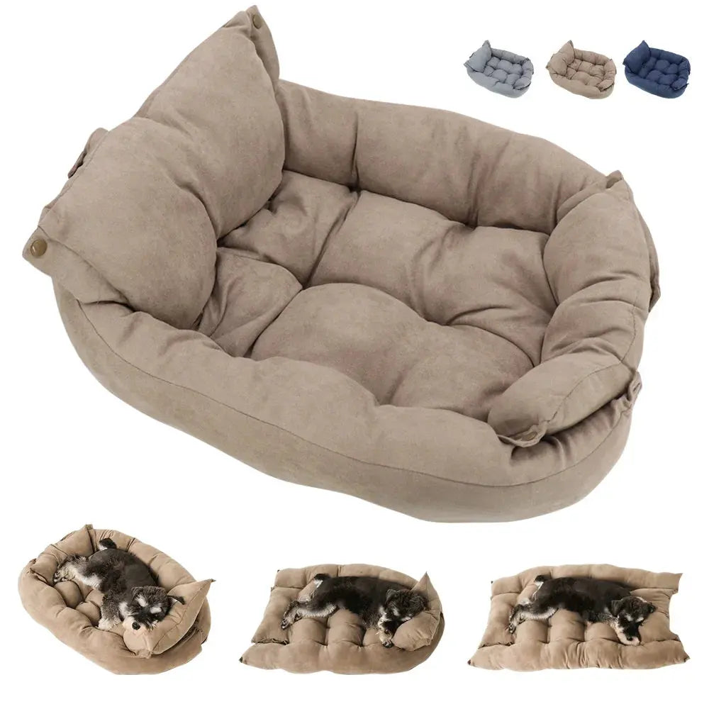 Tapis de lit multifonction 3 en 1 pour chiens et chats, canapé chaud d'hiver pour chiots et chatons, niche, coussin doux pour animaux de compagnie, pour chiens et chats Joie de chien