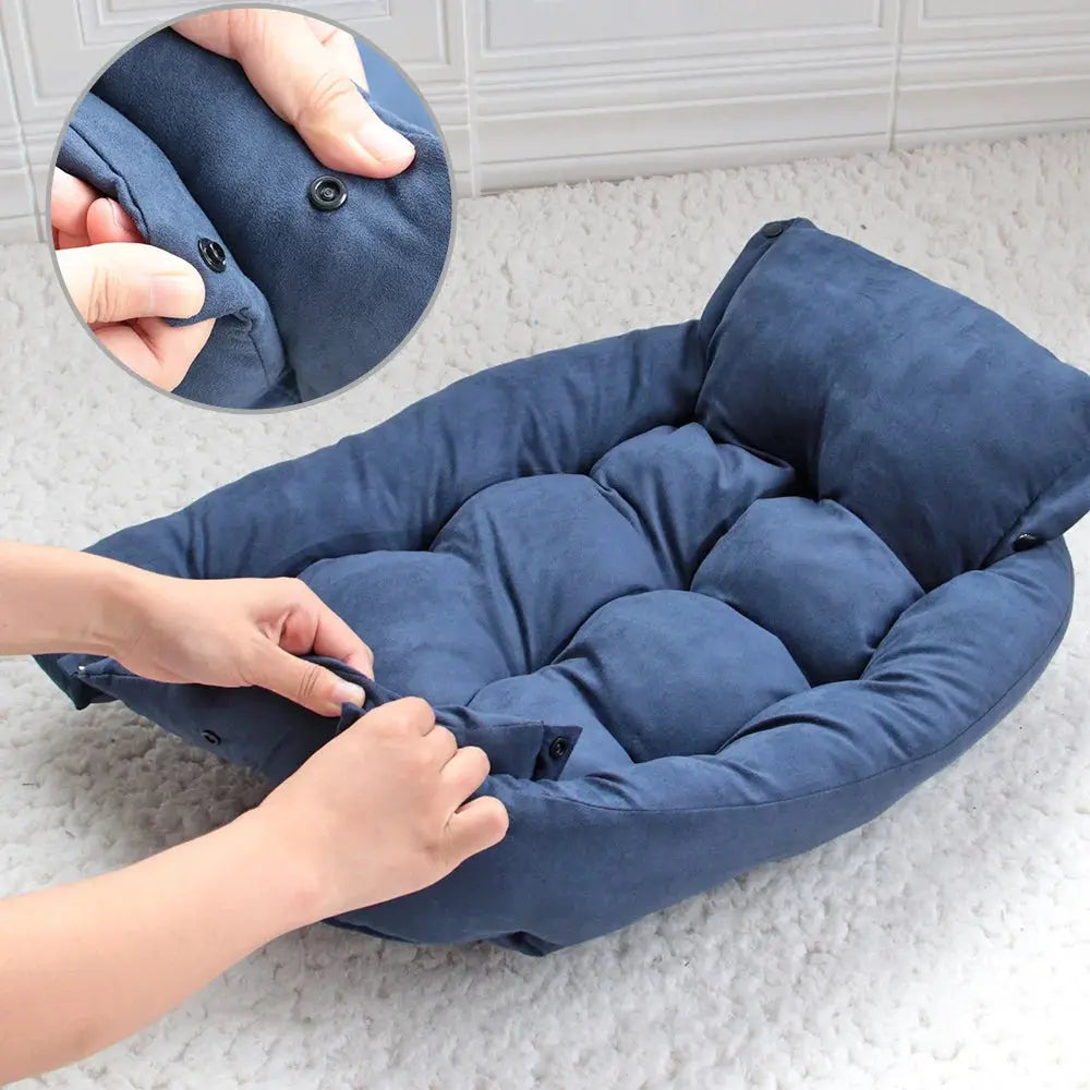 Tapis de lit multifonction 3 en 1 pour chiens et chats, canapé chaud d'hiver pour chiots et chatons, niche, coussin doux pour animaux de compagnie, pour chiens et chats Joie de chien