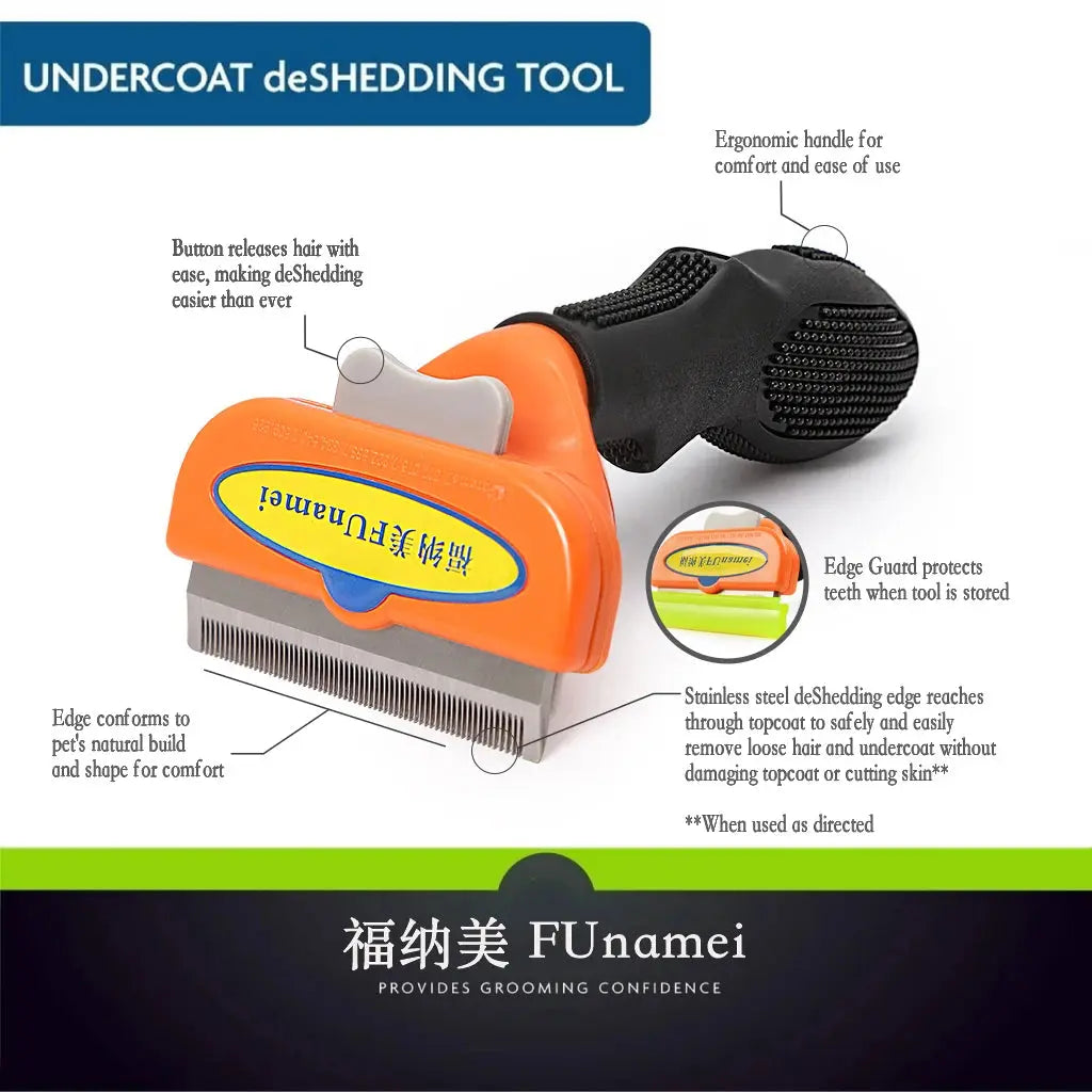 Brosse d'épilation pour animaux de compagnie, peigne pour chat et chien, outils de toilettage pour animaux de compagnie, perte de cheveux, tondeuse, fournitures de livres pour chiots Joie de chien