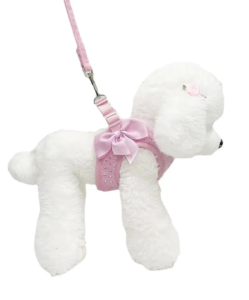 Petit diamant décoration doux respirant chien poitrine harnais gilet harnais pour chiens animaux collier animaux poitrine sangle laisse trois tailles Joie de chien