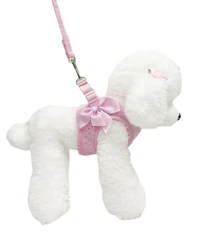 Petit diamant décoration doux respirant chien poitrine harnais gilet harnais pour chiens animaux collier animaux poitrine sangle laisse trois tailles Joie de chien