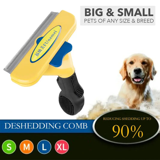 Brosse d'épilation pour animaux de compagnie, peigne pour chat et chien, outils de toilettage pour animaux de compagnie, perte de cheveux, tondeuse, fournitures de livres pour chiots Joie de chien