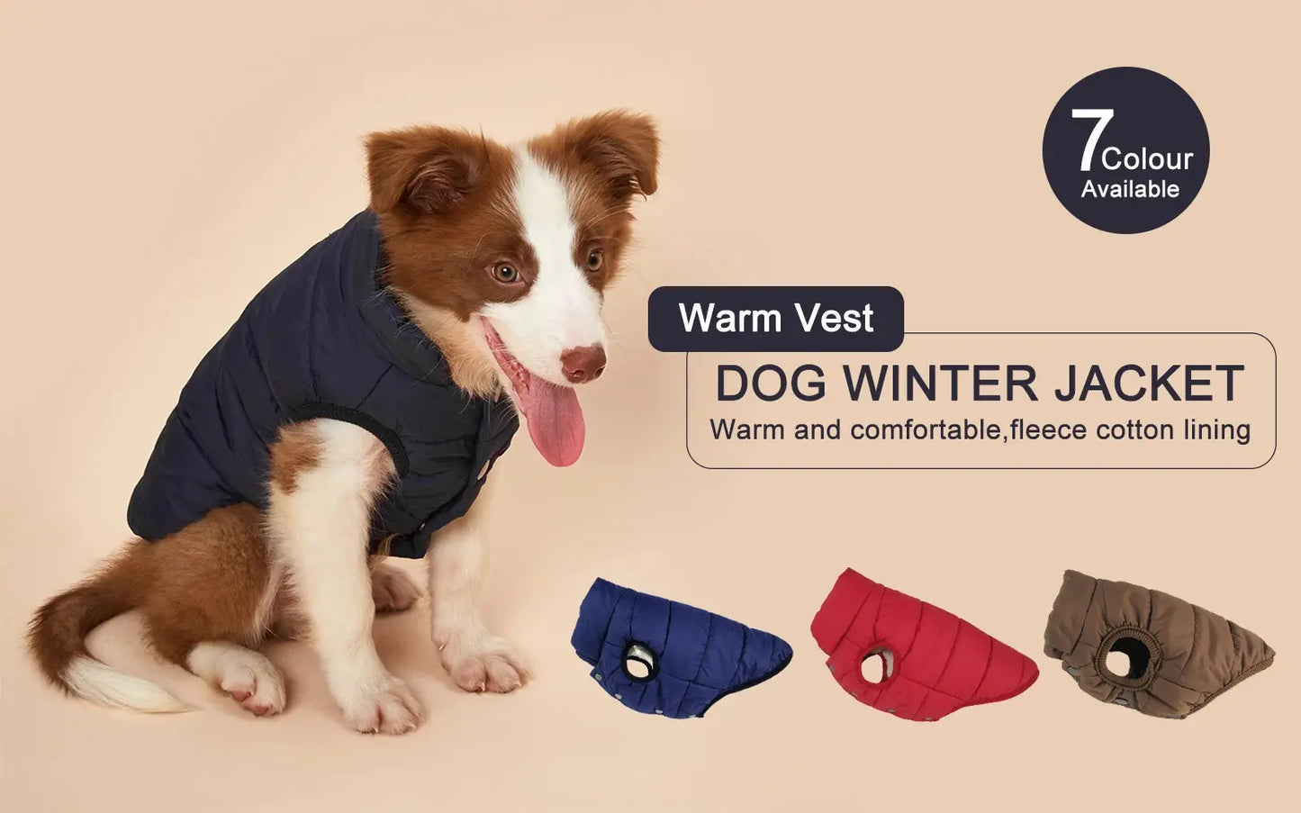 Vêtements d'hiver pour chiens, veste chaude résistante au froid pour l'extérieur, avec doublure en coton polaire, manteau pour chihuahua bouledogue français, chiot Joie de chien
