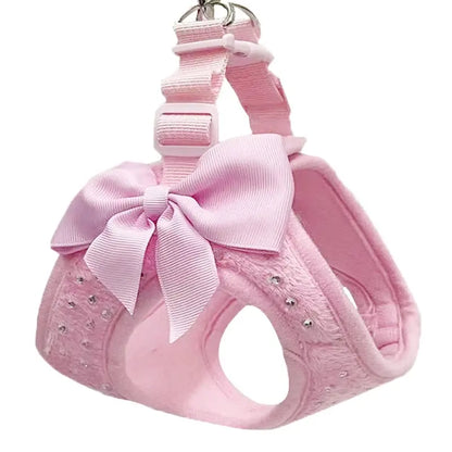 Petit diamant décoration doux respirant chien poitrine harnais gilet harnais pour chiens animaux collier animaux poitrine sangle laisse trois tailles Joie de chien