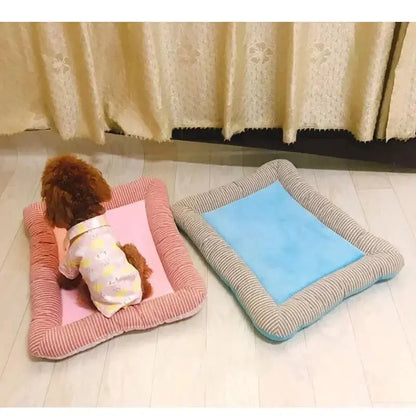 Coussin de refroidissement respirant pour animaux de compagnie, lit pour chiens, chats, chiot, chaton, couverture pour animaux de compagnie, matériau doux pour dormir en été, rose, bleu Joie de chien