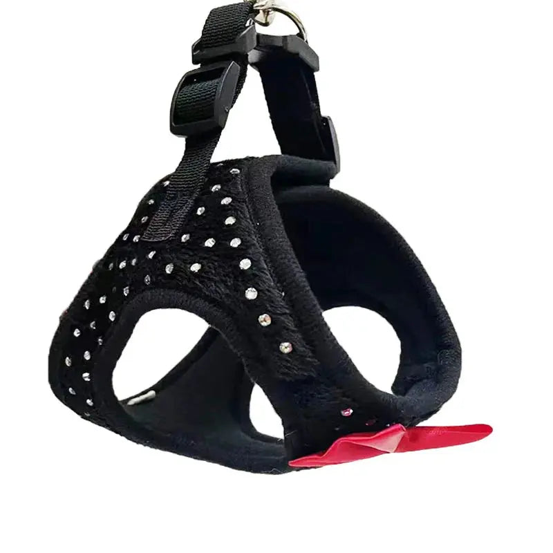 Petit diamant décoration doux respirant chien poitrine harnais gilet harnais pour chiens animaux collier animaux poitrine sangle laisse trois tailles Joie de chien