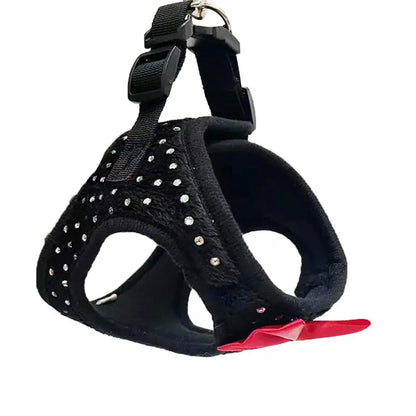 Petit diamant décoration doux respirant chien poitrine harnais gilet harnais pour chiens animaux collier animaux poitrine sangle laisse trois tailles Joie de chien