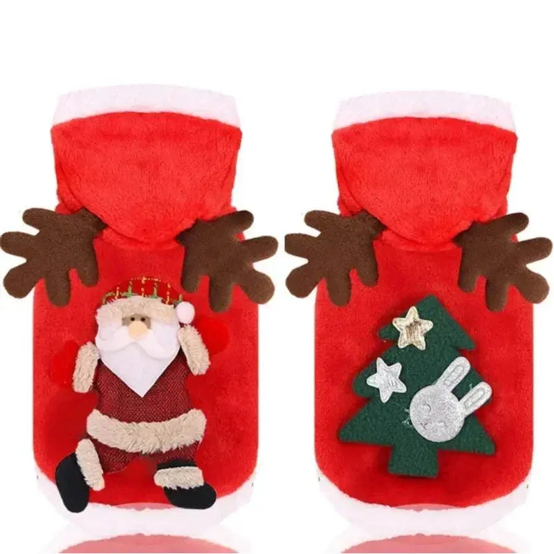 Vêtements de noël pour chiens, vêtements chauds d'hiver pour animaux de compagnie, pour petits et moyens chiens, élan, père noël, manteau pour chats, sweat à capuche, Costume de noël pour chiens Joie de chien