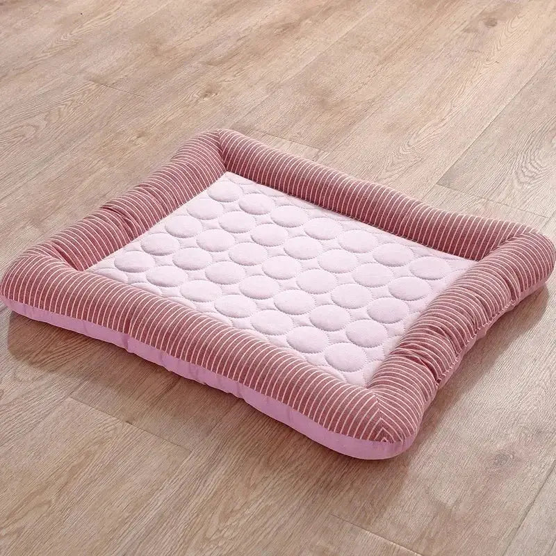 Coussin de refroidissement respirant pour animaux de compagnie, lit pour chiens, chats, chiot, chaton, couverture pour animaux de compagnie, matériau doux pour dormir en été, rose, bleu Joie de chien
