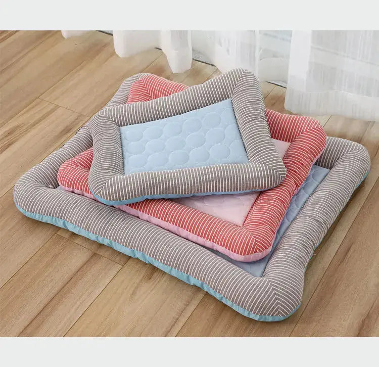 Coussin de refroidissement respirant pour animaux de compagnie, lit pour chiens, chats, chiot, chaton, couverture pour animaux de compagnie, matériau doux pour dormir en été, rose, bleu Joie de chien