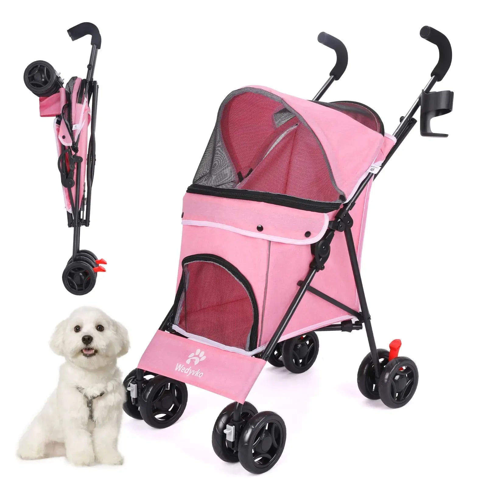 Poussette pour animaux de compagnie légère pliante petite et moyenne taille en plein air chiot poussette chat chien voyage respirant chiens accessoires Joie de chien