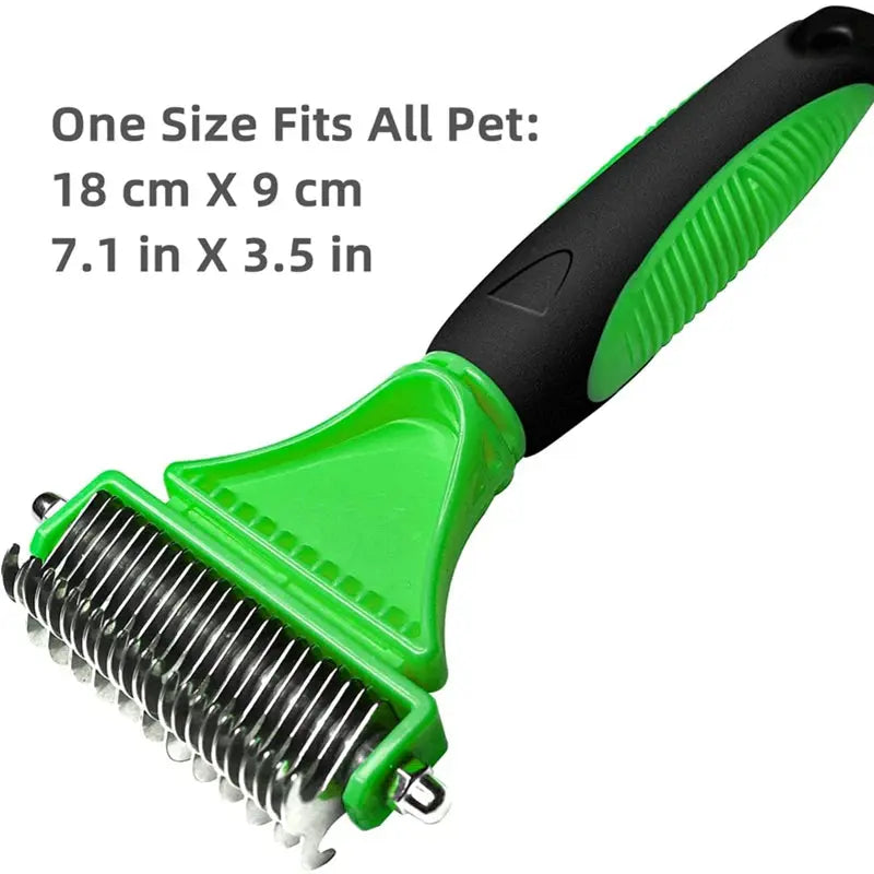 Brosse de toilettage pour animaux de compagnie, en acier inoxydable, double face, perte et démêlage, sous-manteau, râteau, peigne pour chien et chat, élimine les nœuds emmêles facilement Joie de chien