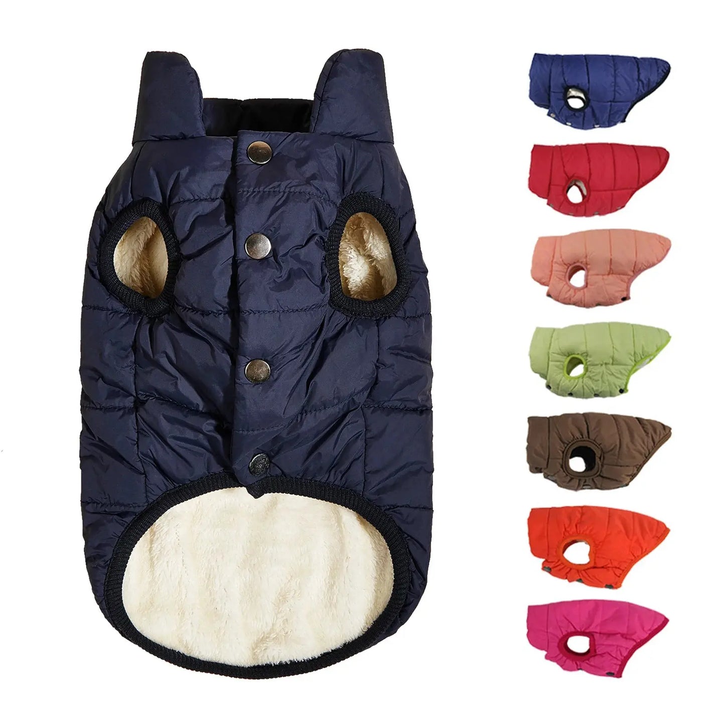 Vêtements d'hiver pour chiens, veste chaude résistante au froid pour l'extérieur, avec doublure en coton polaire, manteau pour chihuahua bouledogue français, chiot Joie de chien