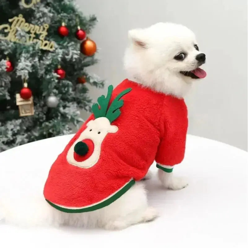 Vêtements de noël pour chiens, vêtements chauds d'hiver pour animaux de compagnie, pour petits et moyens chiens, élan, père noël, manteau pour chats, sweat à capuche, Costume de noël pour chiens Joie de chien