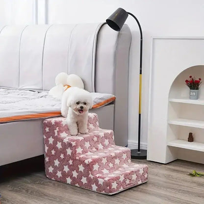 Rampes d'escalier sécurisées en mousse pour chiens, 3/4 marches antidérapantes en forme d'étoile pour protéger les chiens plus âgés, avec douleur articulaire, canapé-lit Joie de chien