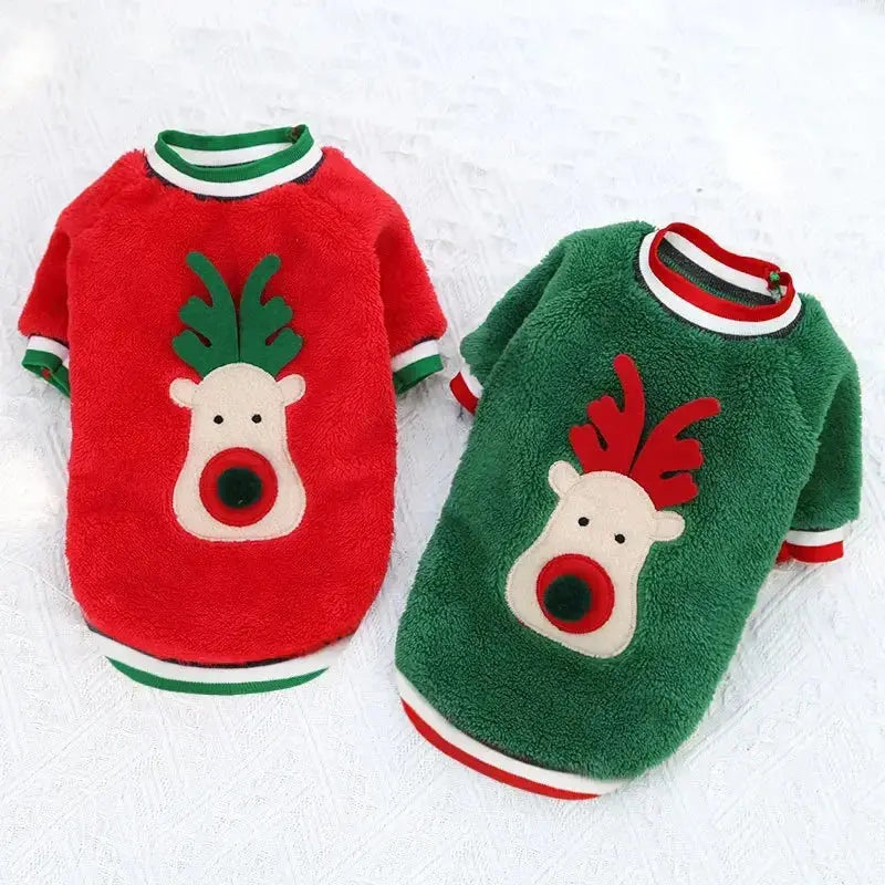 Vêtements de noël pour chiens, vêtements chauds d'hiver pour animaux de compagnie, pour petits et moyens chiens, élan, père noël, manteau pour chats, sweat à capuche, Costume de noël pour chiens Joie de chien