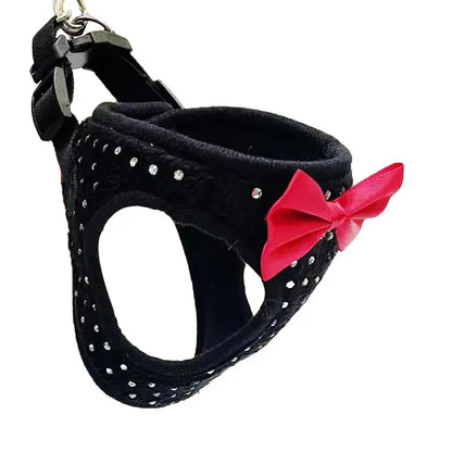 Petit diamant décoration doux respirant chien poitrine harnais gilet harnais pour chiens animaux collier animaux poitrine sangle laisse trois tailles Joie de chien
