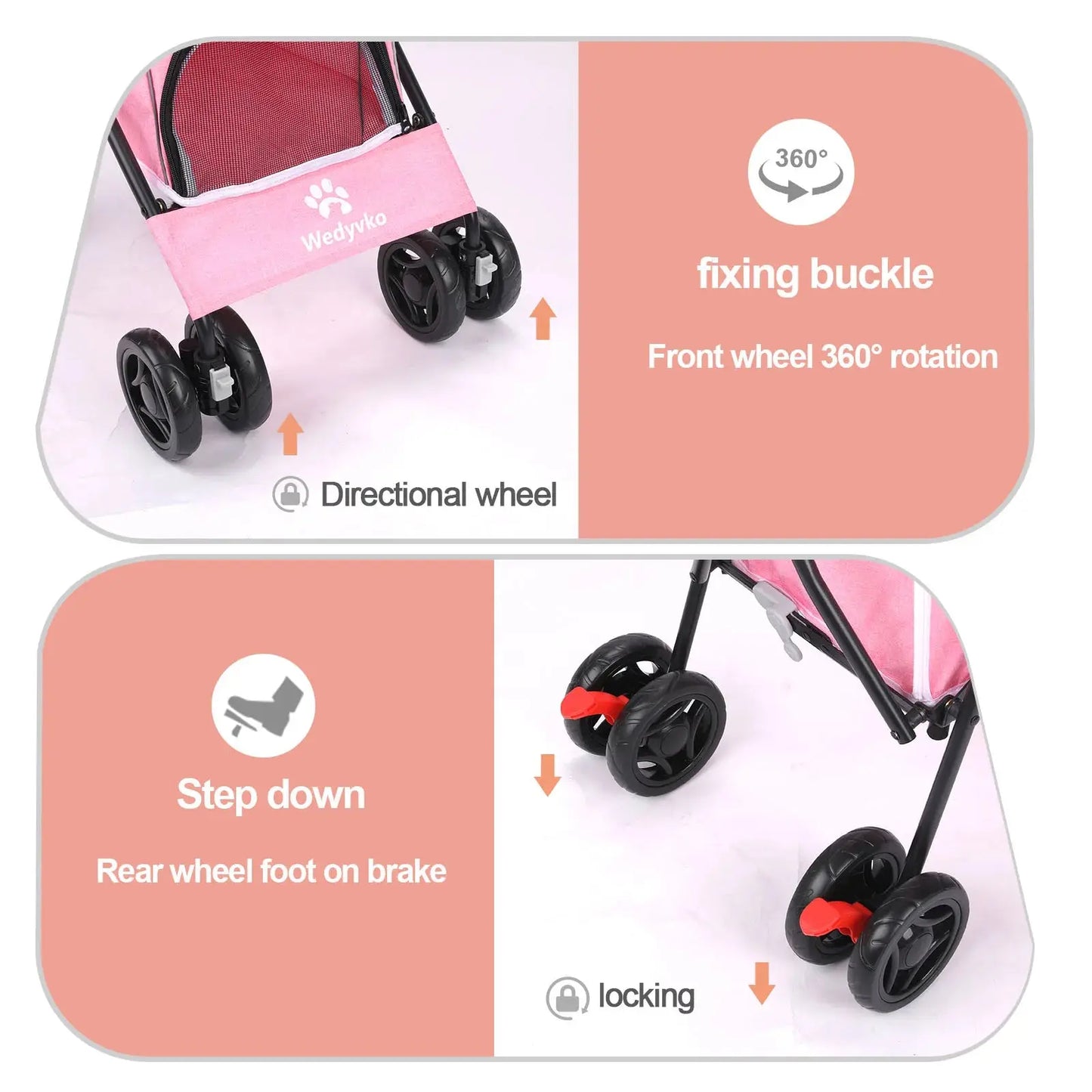 Poussette pour animaux de compagnie légère pliante petite et moyenne taille en plein air chiot poussette chat chien voyage respirant chiens accessoires Joie de chien